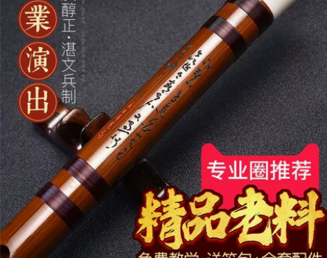 湛文兵精品笛子竹笛苦竹笛初学精制专业演奏级...