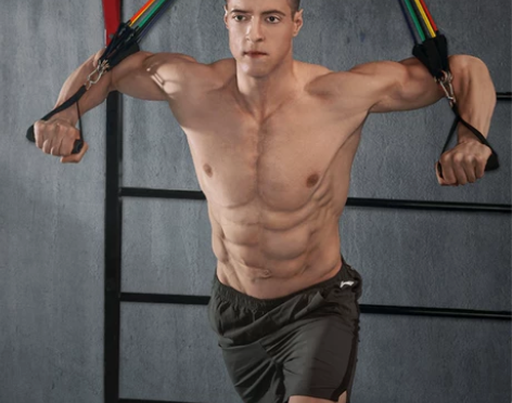 弹力绳男胸肌训练拉伸器拉力器开背练肩多功能...