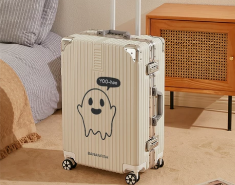 涂鸦行李箱女万向轮铝框密码拉杆箱结实耐用旅...