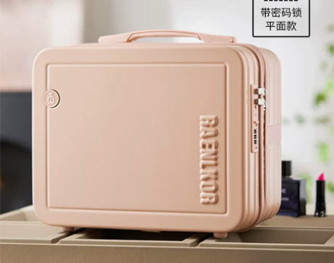 朗客可挂宽拉杆化妆品行李箱14寸女小型超轻...