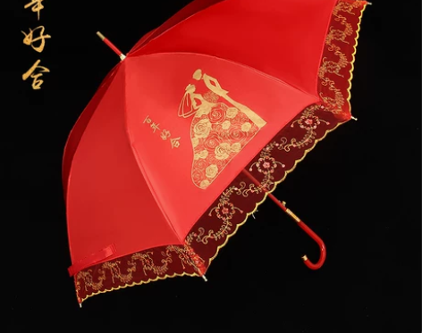 结婚红伞婚伞新娘伞红色出嫁伞婚庆用中式婚礼...