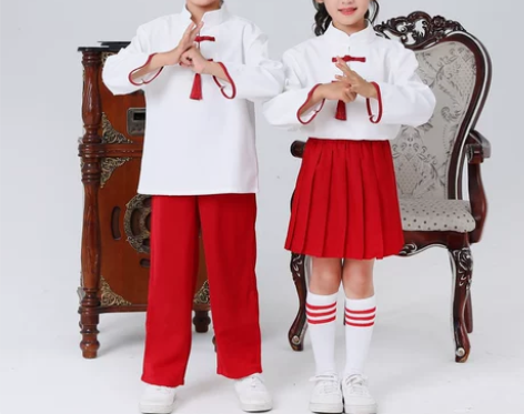 中国风园服国庆大合唱班服套装儿童朗诵演出服...