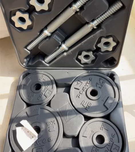 迪卡侬铸铁哑铃男士女士手臂组合套装健身家用...