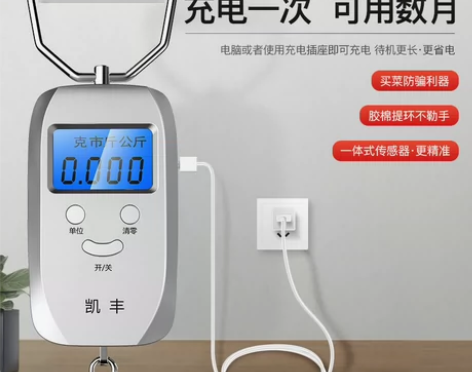 高精度手提电子秤挂钩式迷你家用精准便携式小...