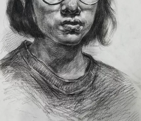 【素描作品8k】 真人女头像,(无签名) ...