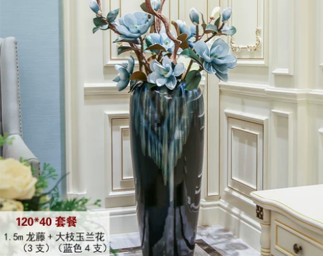 现代简约景德镇陶瓷大花瓶摆件客厅落地欧式新...