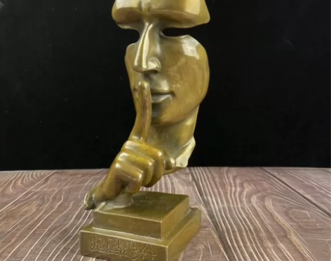 精品现代抽象概念作品沉默是金摆件 家居办公...