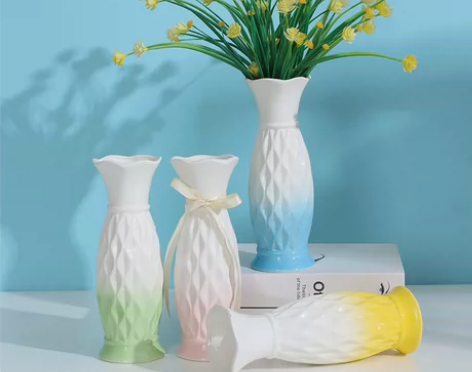 简约现代满天星陶瓷干花花瓶欧式客厅插花水养...