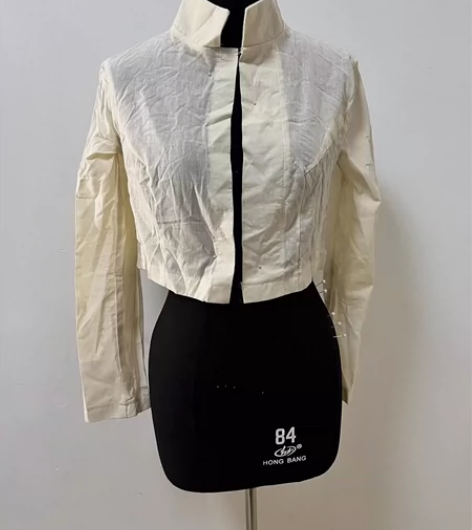 立体裁剪服装设计工艺立裁白坯布短上衣成品抽...