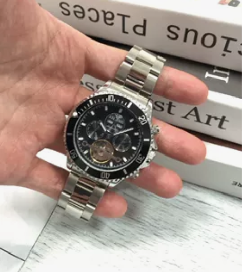 艾浪AILANG背透镂空三眼计时时尚潮流百...