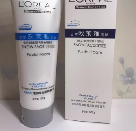 欧莱雅欧姿正品雪颜美白细致洁面乳120g清...