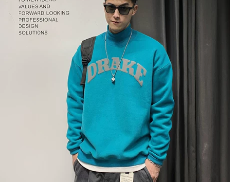 徐太浪半高领卫衣男冬季加绒加厚hiphop...