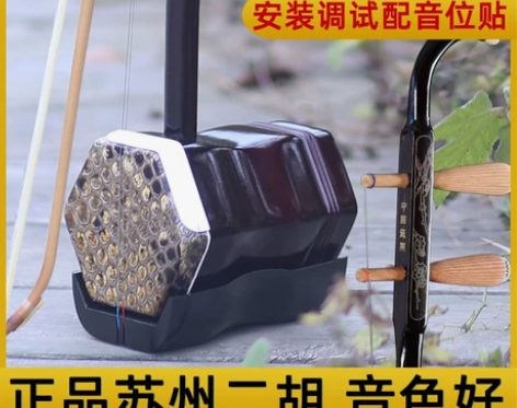 苏州二胡乐器初学者黑檀木名牌专业演奏儿童品...