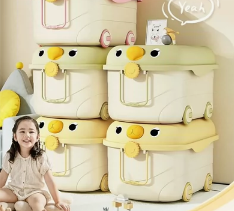 儿童玩具收纳箱家用宝宝零食衣服书籍储物箱带...