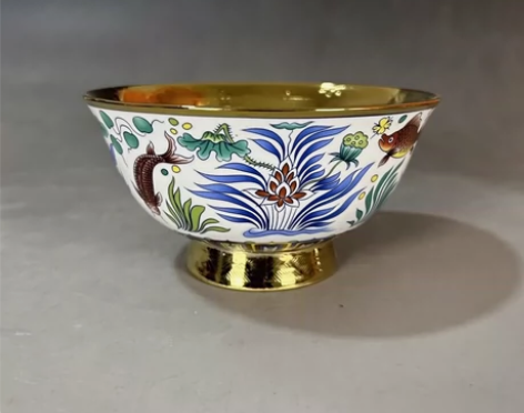 景德镇陶瓷鎏金大碗 仿古底款尺寸看图喜欢的...
