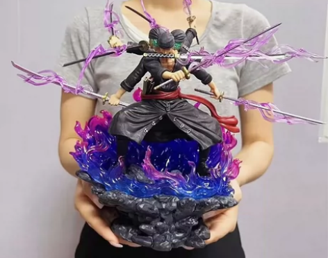 海贼王手办GK三头六臂九刀流阿修罗索隆特效...