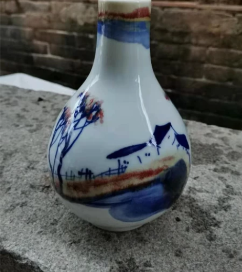 创汇时期景德镇花瓶一个全品的,品相如图,有...