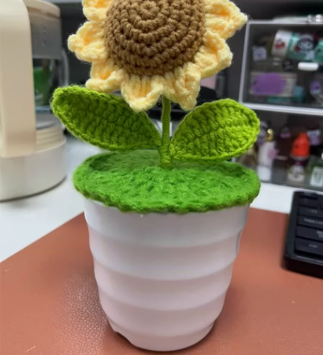 编制向日葵，桌面摆件 感兴趣的话点“我想要...