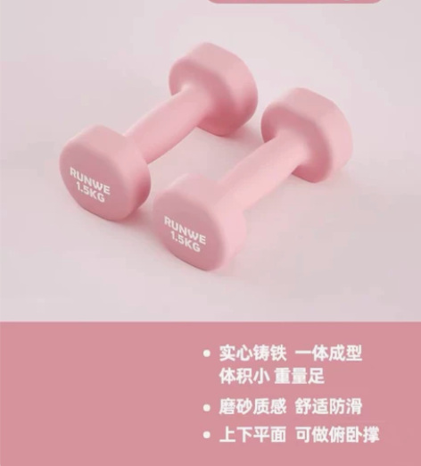 朗威哑铃女士健身家用器材儿童男士纯铁套装组...