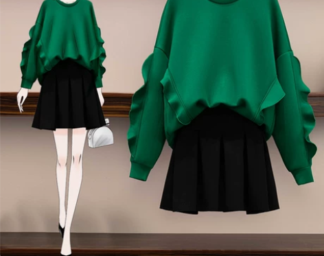 2021春装新款大码女装洋气减龄卫衣a字短...