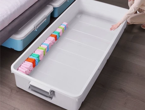 特惠超大号全新 佳帮手床底收纳箱带轮家用抽...