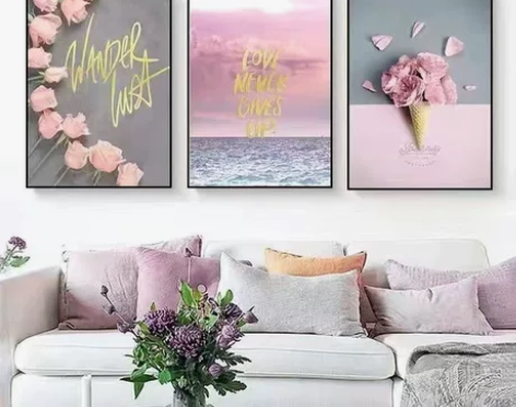 【客厅装饰画现代简约29.8元一套（三幅 ...