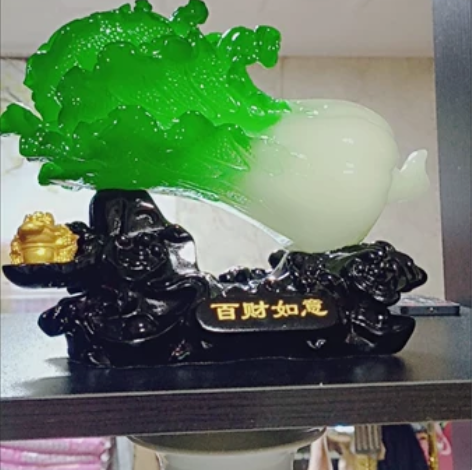 招财玉白菜摆件家居玄关装饰品办公室摆设店铺...