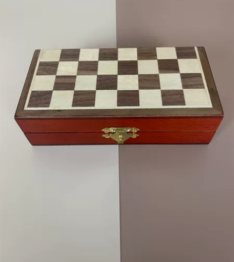 实木小储物盒首饰盒 收纳箱 （不含棋子） ...