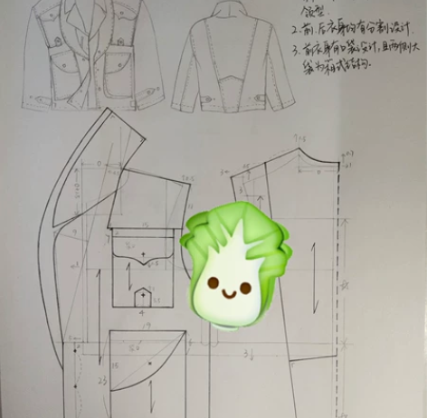 服装结构图，男夹克服装结构图，带电子版手绘...
