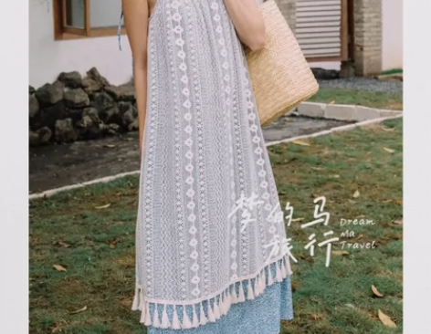 吊带裙文艺波西米亚民族风连衣裙度假提花复古...