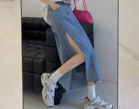 高腰牛仔半身裙夏季2022新款休闲显瘦a字...