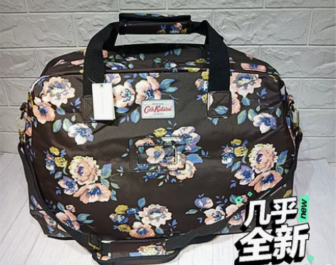 孤品外贸出口英国防水油布碎花花朵旅行袋休闲...