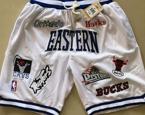 全明星球裤高街复古网眼刺绣短裤宽松四口袋五...