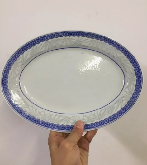 人民瓷厂青花瓷器，竹叶盘子，99一只，一共...