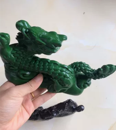 黑檀木雕刻龙摆件生肖龙家居客厅办公室桌面装...