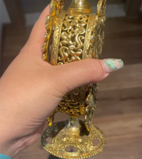 vintage 铜鎏金香水瓶，分量感十足 ...