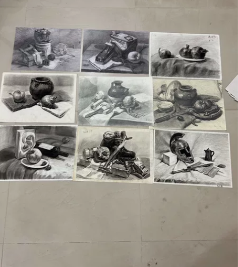 素描现成作品 场景、静物、头像、色彩、速写...