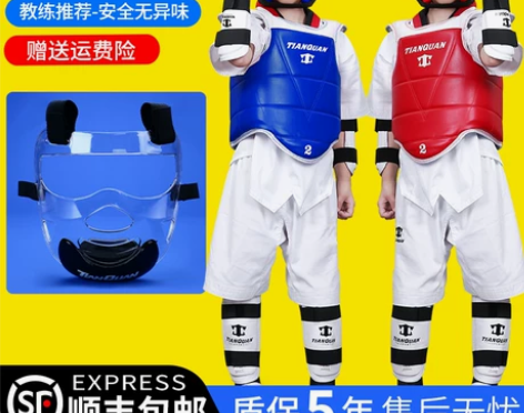 跆拳道护具 儿童跆拳道护具全套头盔面罩防护...