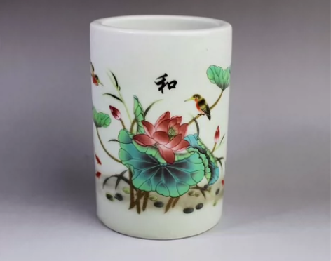 【促销一件包邮】同治粉彩荷花图家和万事兴笔...