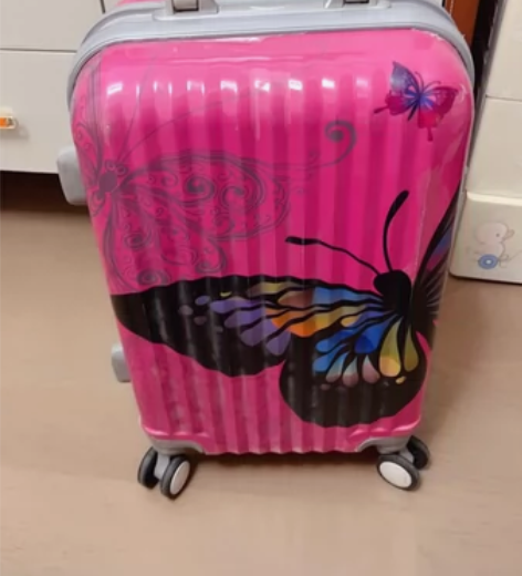 soo 韩国可爱蝴蝶铝框拉杆箱万向轮行李箱...