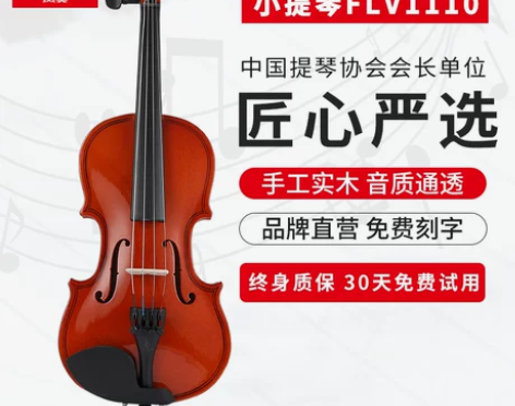 凤灵小提琴儿童初学者入门手工实木乐器专业级...