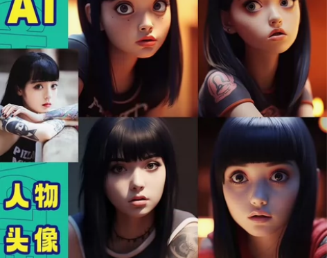 ai人物头像代画 一组起做 一组4张，56...