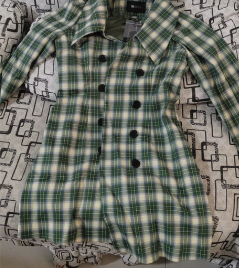 拉夏贝尔绿格连衣裙 全新   吊牌在