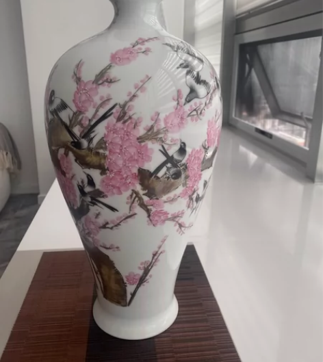 景德镇瓷器·报春图粉彩手绘花瓶 全新！ 景...