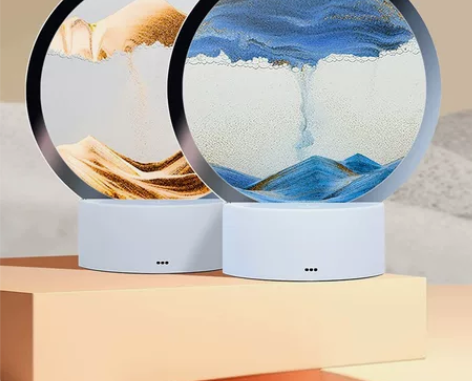 流沙画摆件创意夜灯艺术沙漏客厅办公室酒柜电...