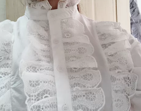 不是便宜货，甜美日系花边白色长袖衬衫 服装...