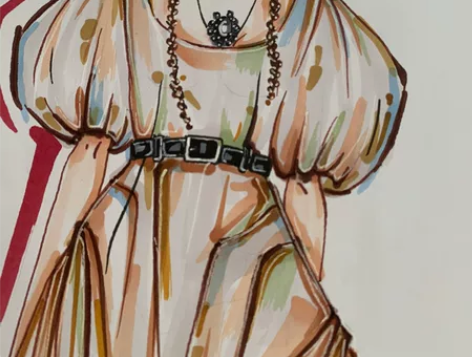 代画:服装手绘效果图，款式图。 感兴趣的话...