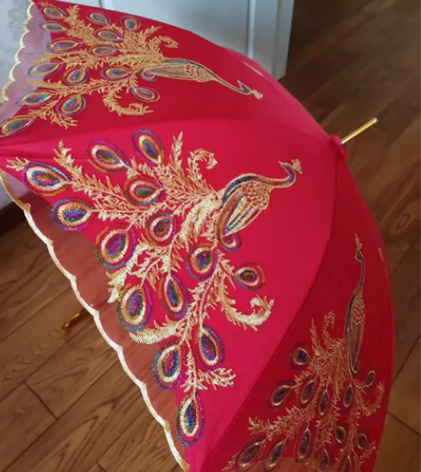 【狂欢价】结婚红伞婚伞新娘伞红色出嫁伞婚庆...