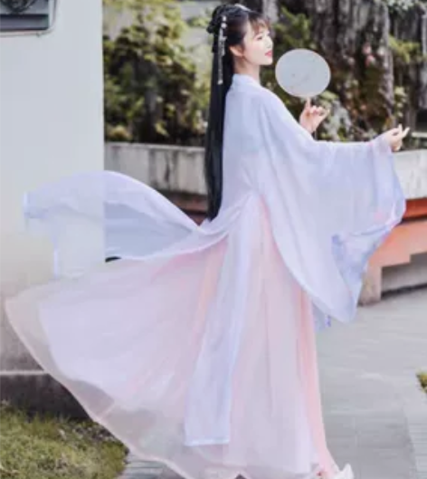 如梦霓裳汉服女装周年回馈款大袖衫小乔印花薄...