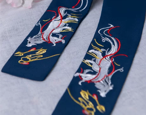 如梦霓裳汉服女绣花发带十二生肖古风超仙复古...